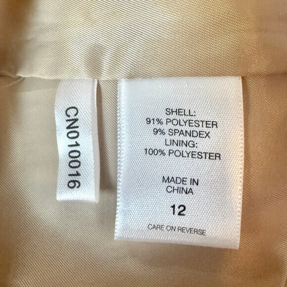 7th Avenue Ny&Co Pencil Skirt Sz 12 Nude Beige Red Floral Print Career Suit - Picture 11 of 12